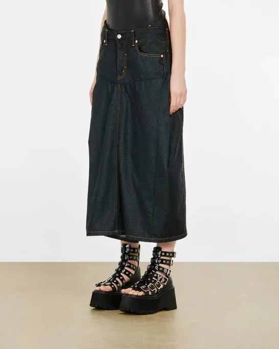 Polyester Denim Levi'S Name Skirt