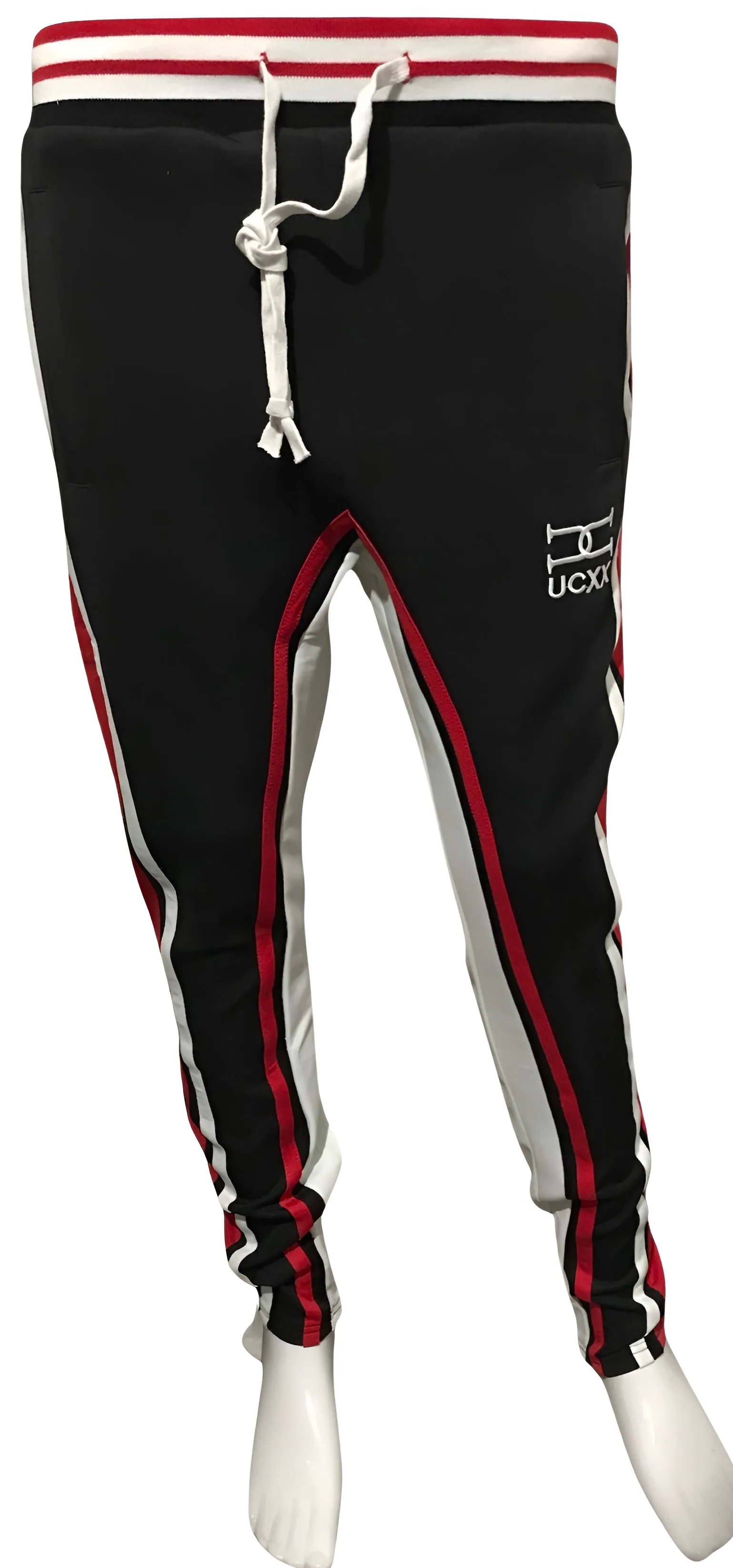 ^UCXX^ (BLACK-MULTI) TRACK PANTS (ANKLE ZIPS)