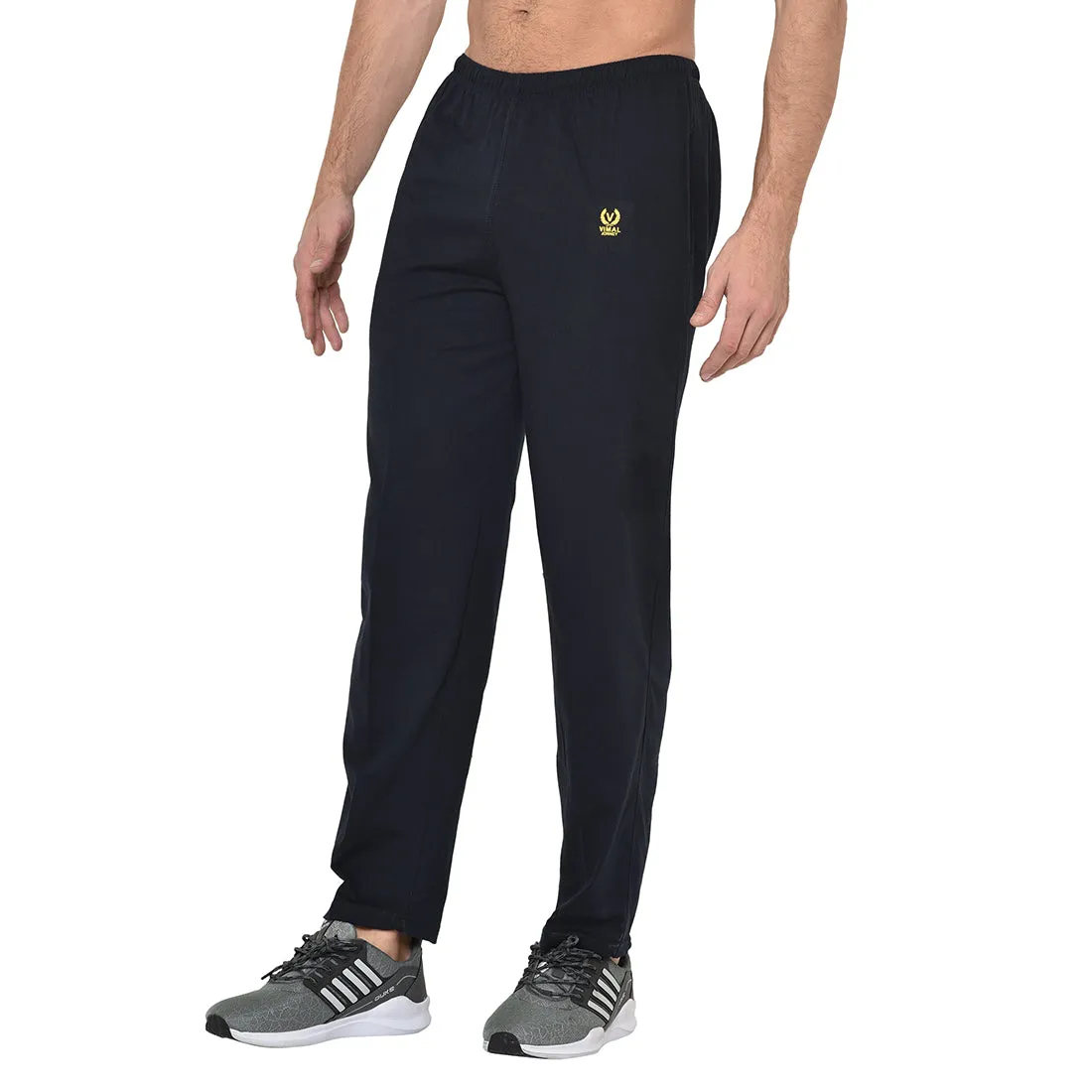 Vimal Jonney Dark Blue Cotton Trackpant For Men's