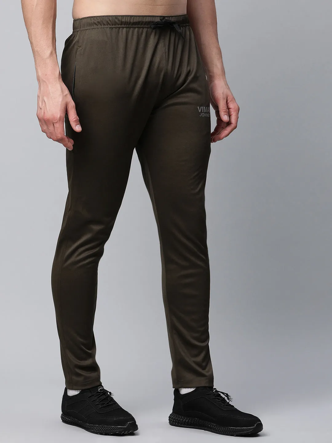 Vimal Jonney Dryfit Polyster Lycra Solid Olive Trackpant for Men