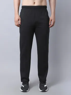 Vimal Jonney Fleece Regular-Fit Black Cotton Trackpant for Men