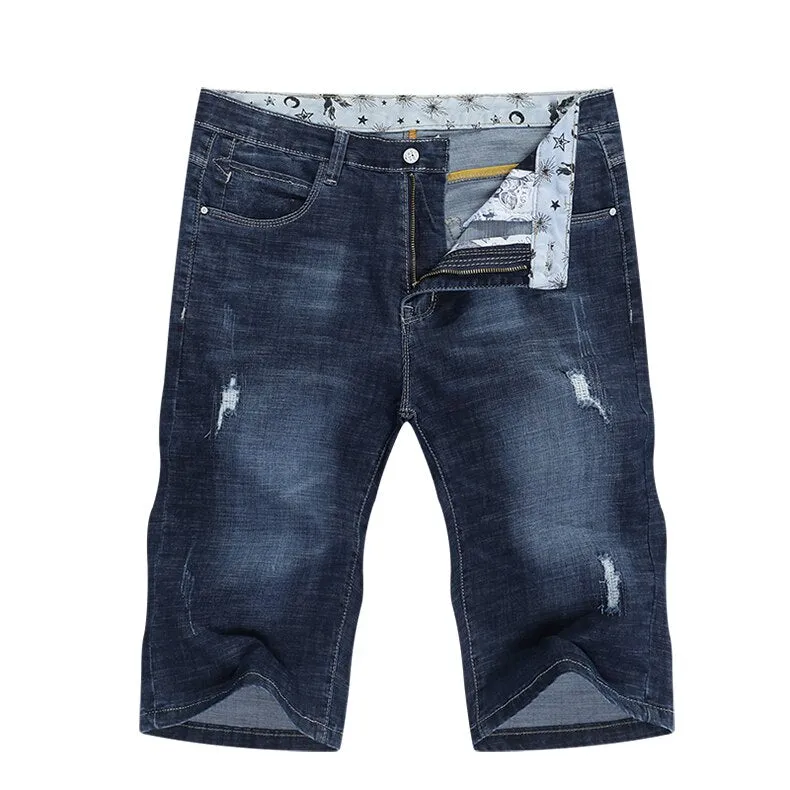 West Louis™ Elastic Streewear Frayed Slim Fit Jeans Short