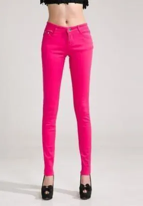 Women Skinny Jeans, Pencil Pants, Rose