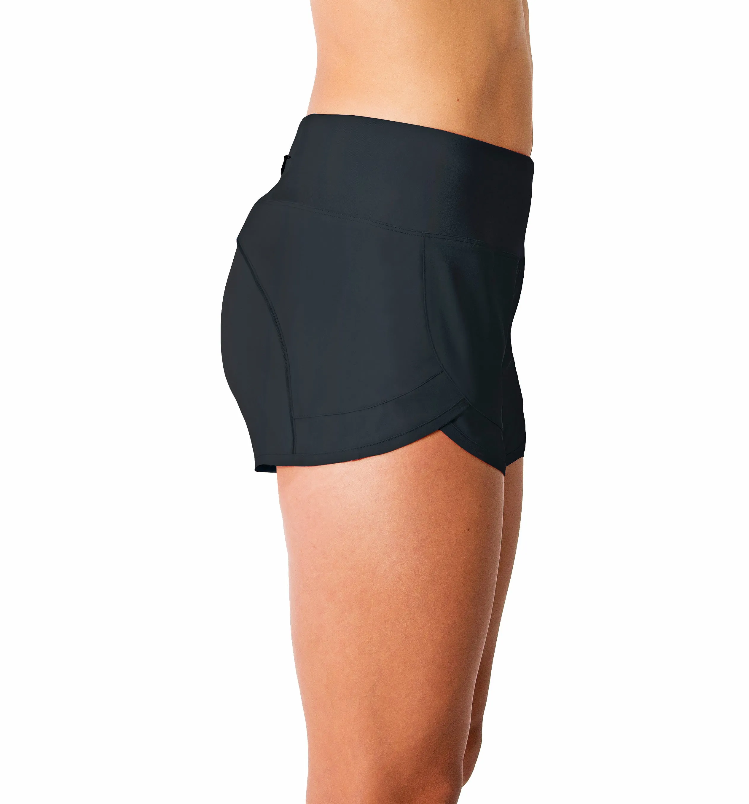 Womens Lightweight Running WOD Volleyball Shorts Workout Mesh Liner Zip Pocket