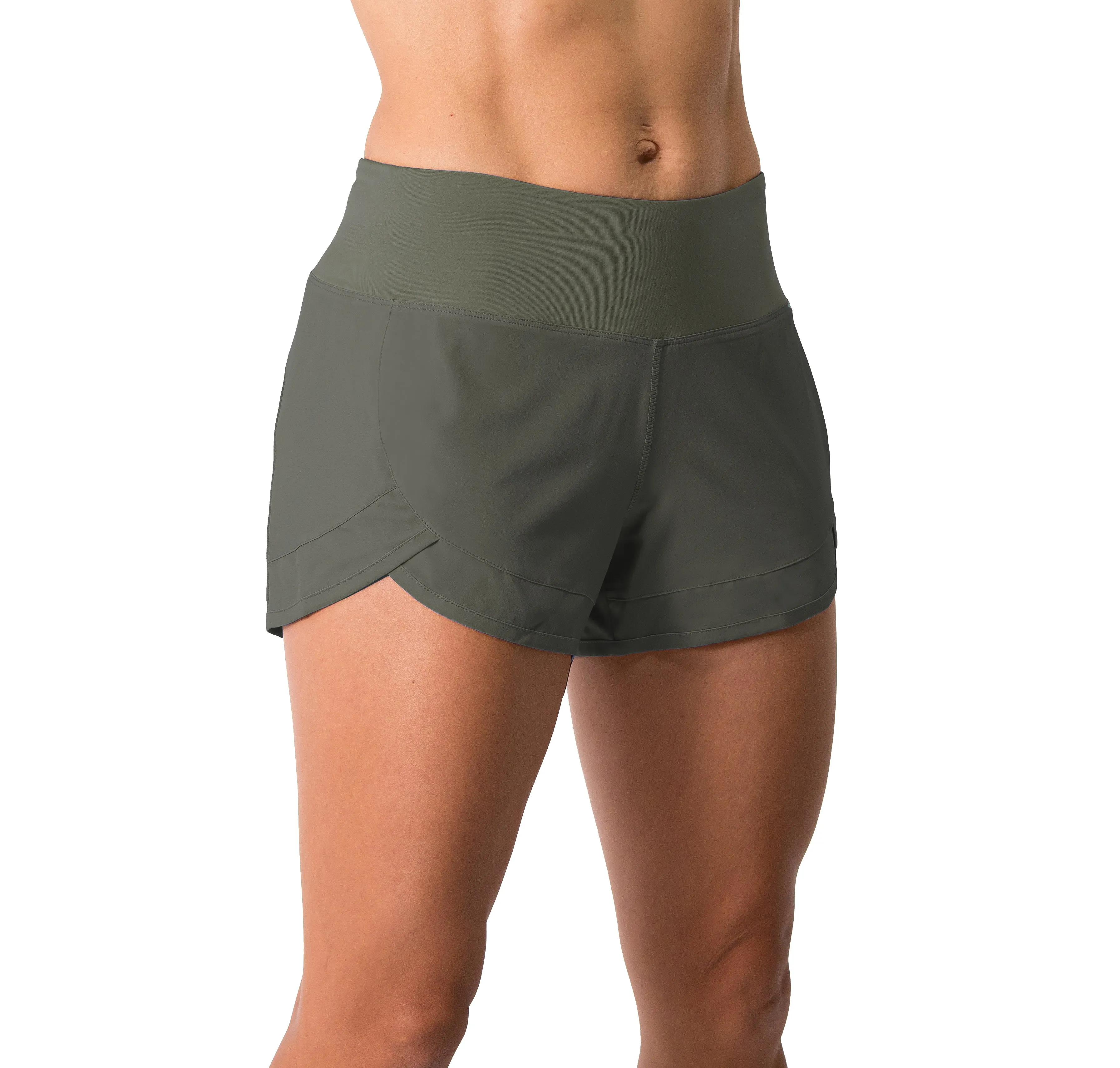 Womens Lightweight Running WOD Volleyball Shorts Workout Mesh Liner Zip Pocket