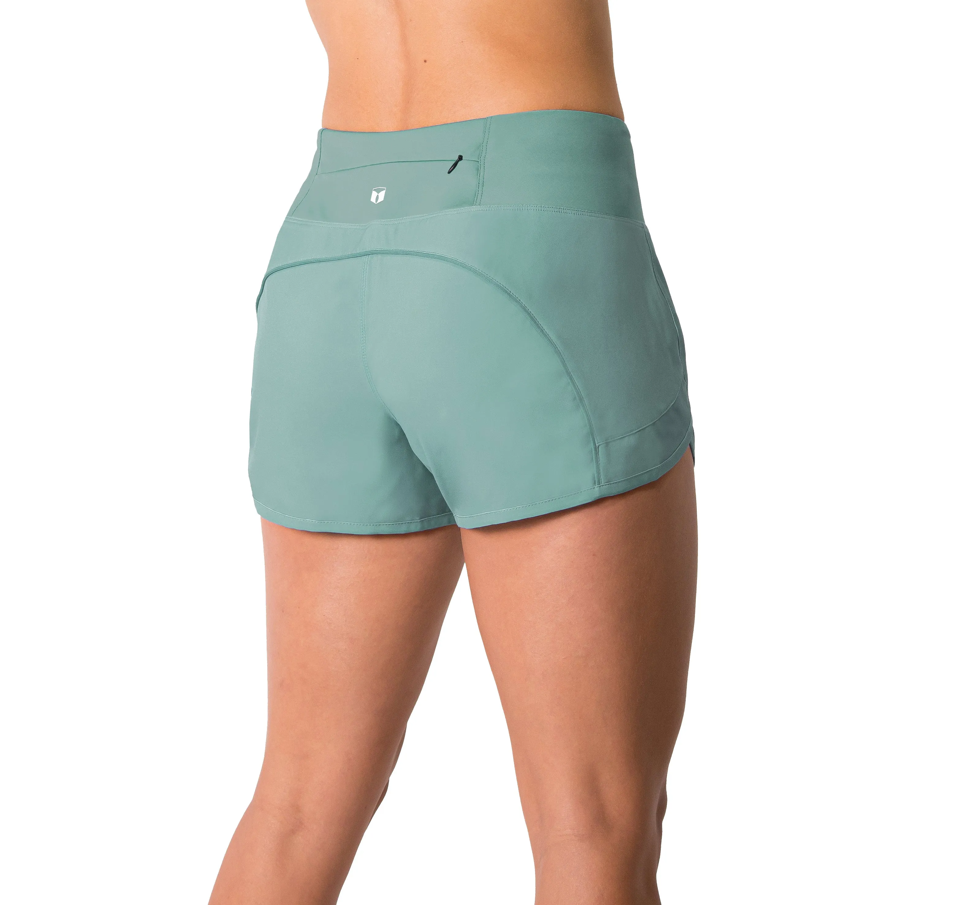 Womens Lightweight Running WOD Volleyball Shorts Workout Mesh Liner Zip Pocket