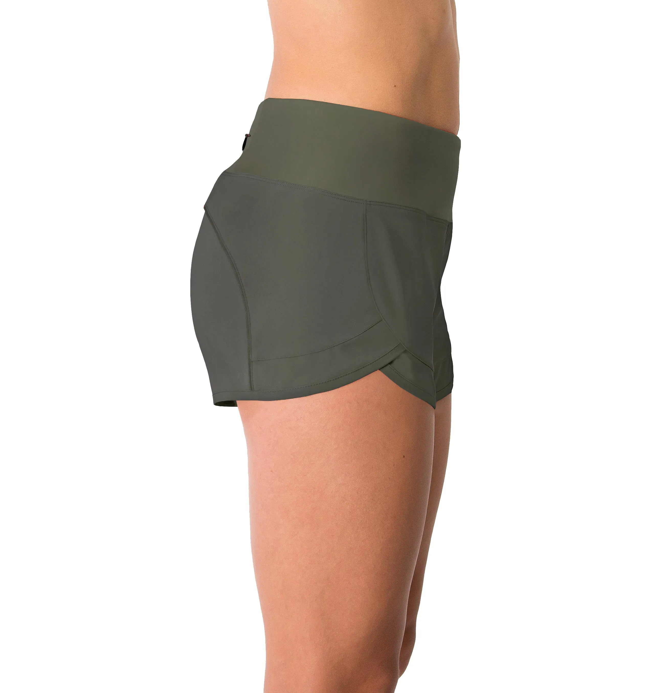 Womens Lightweight Running WOD Volleyball Shorts Workout Mesh Liner Zip Pocket