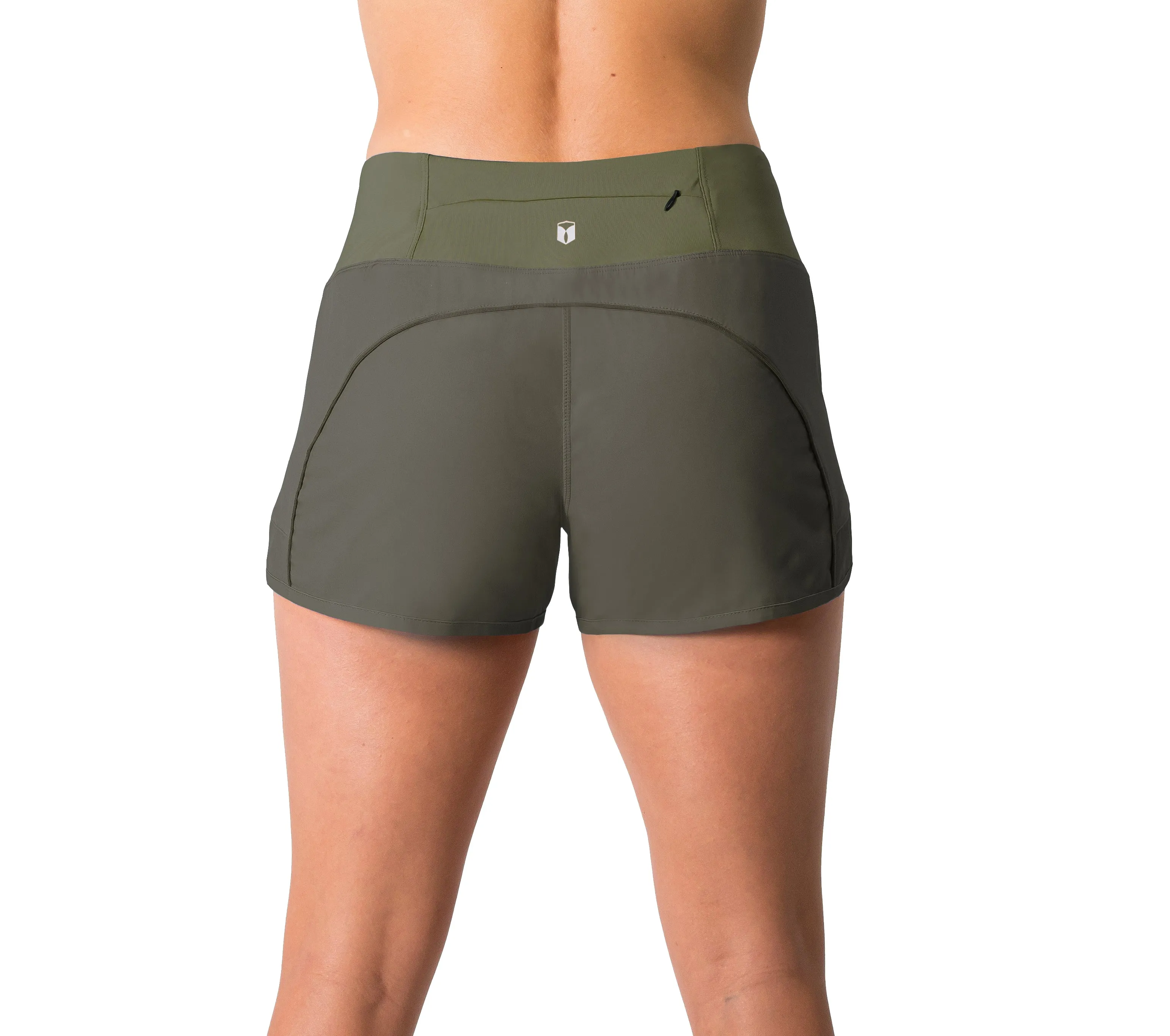 Womens Lightweight Running WOD Volleyball Shorts Workout Mesh Liner Zip Pocket