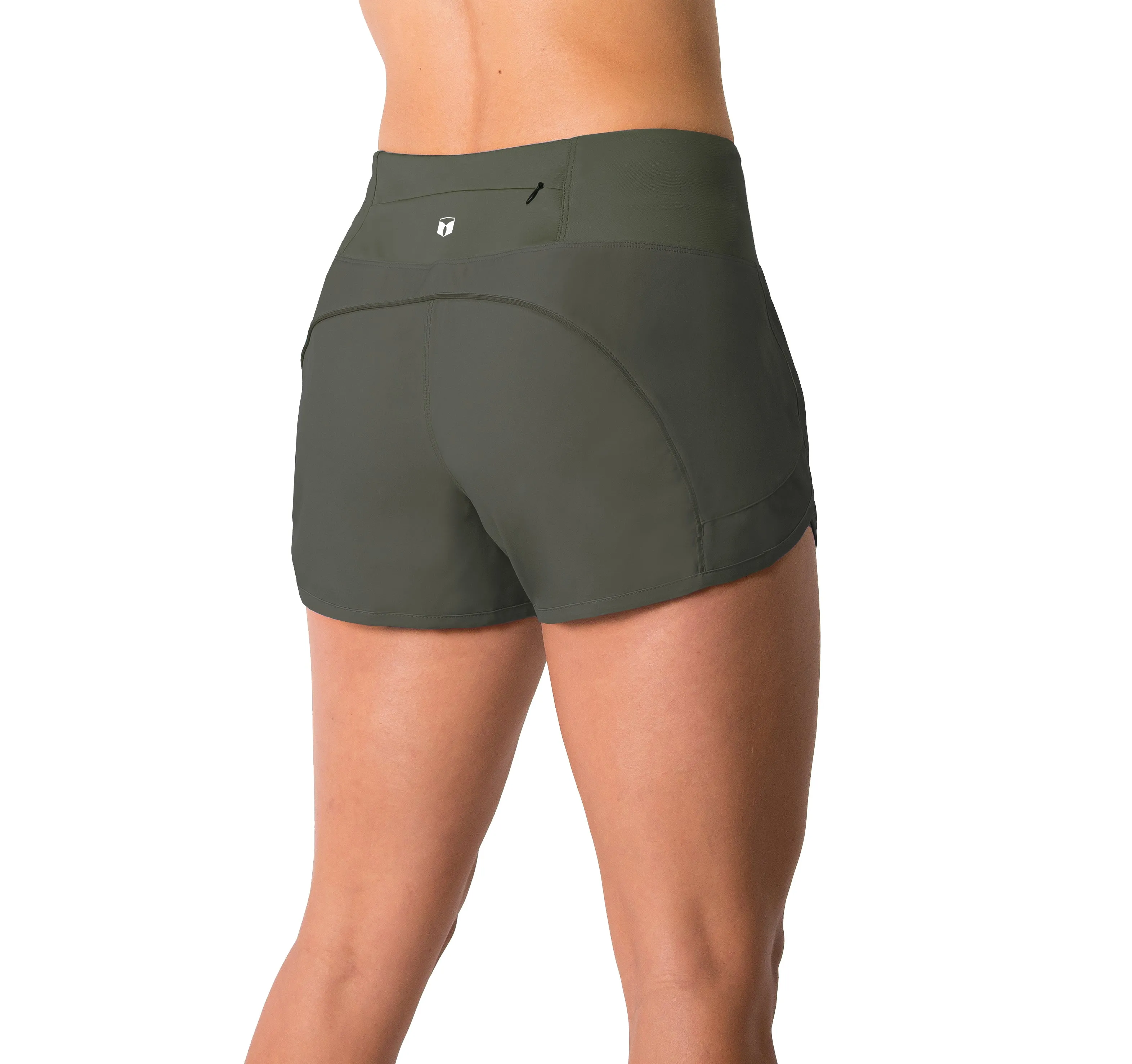 Womens Lightweight Running WOD Volleyball Shorts Workout Mesh Liner Zip Pocket