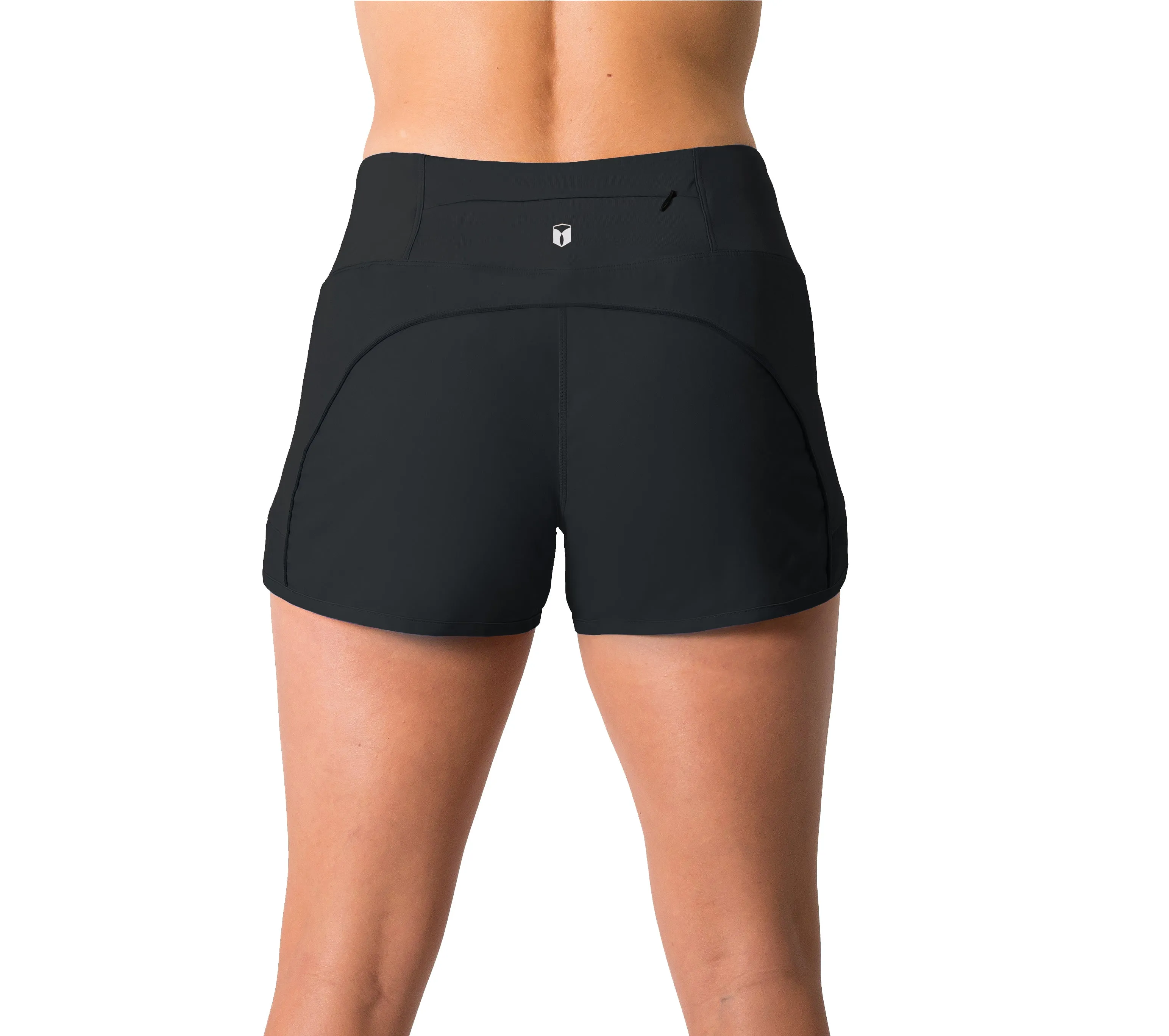 Womens Lightweight Running WOD Volleyball Shorts Workout Mesh Liner Zip Pocket