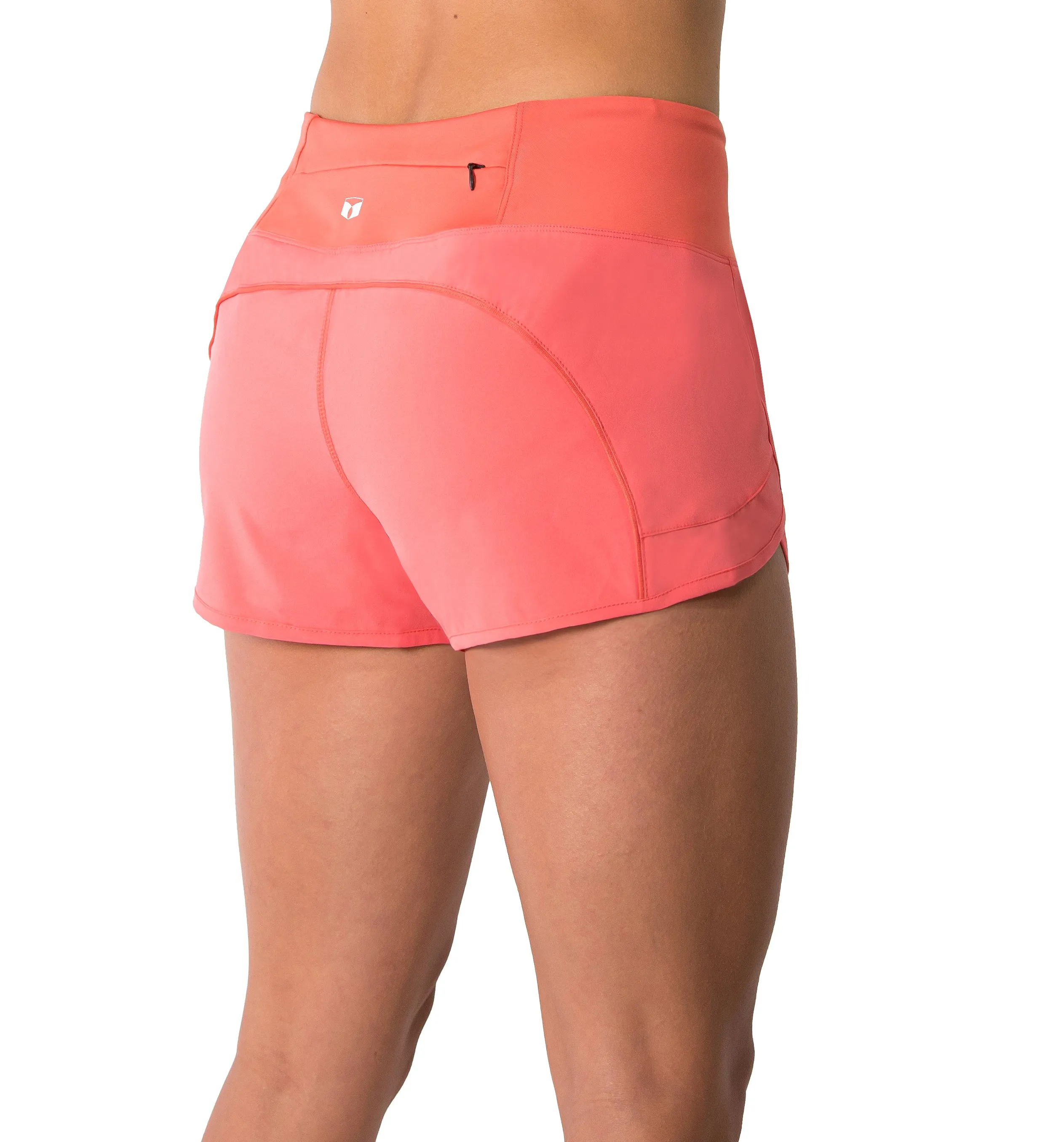 Womens Lightweight Running WOD Volleyball Shorts Workout Mesh Liner Zip Pocket